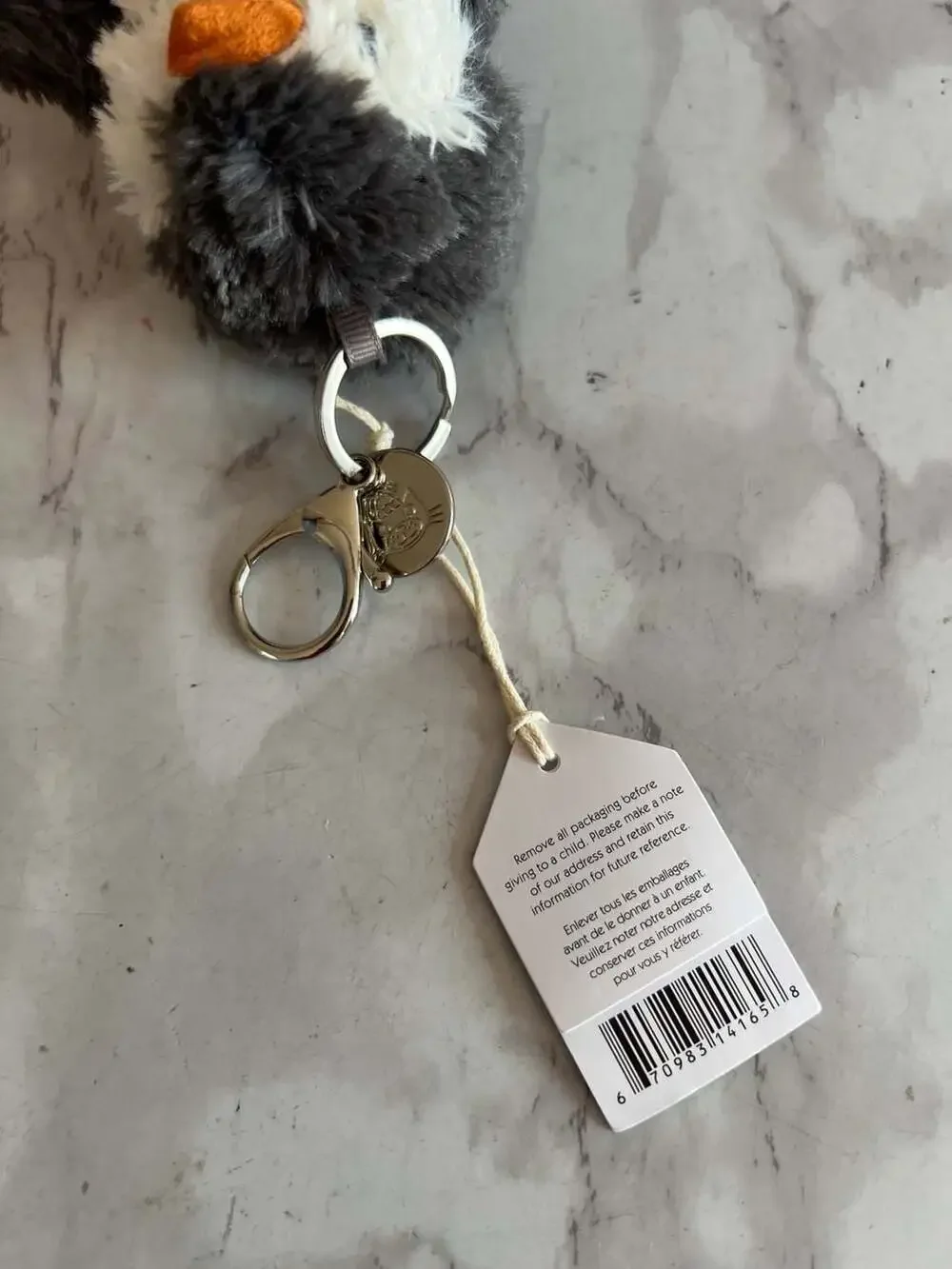 Jellycat Peanut Penguin Bag Charm Keychain 100% authentic